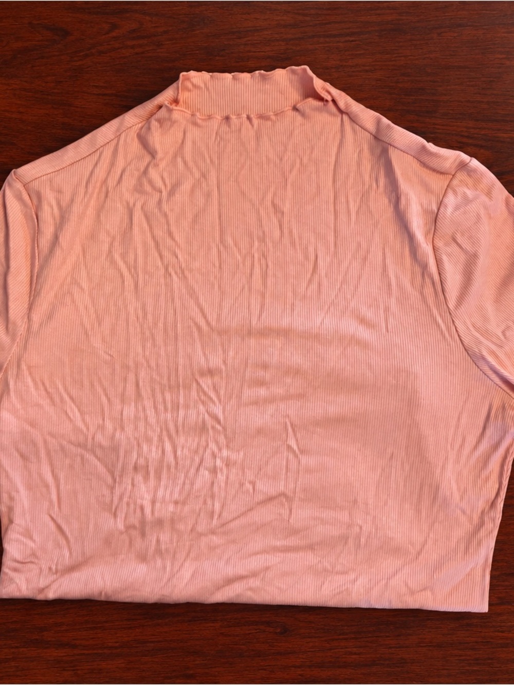 PrettyGarden Ribbed Mock Neck Women's Top in Light Pink
